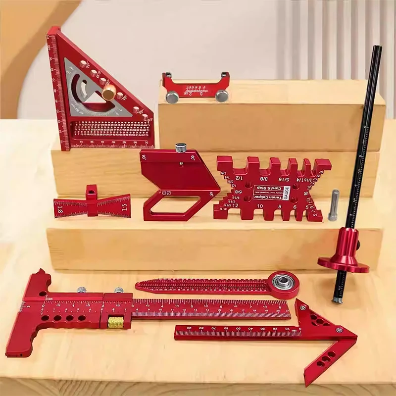 Woodworking Plans Free - Holzbearbeitungs-Messwerkzeug-Set mit Aufbewahrungsbox, Holzbearbeitungsprojekt, Planung und