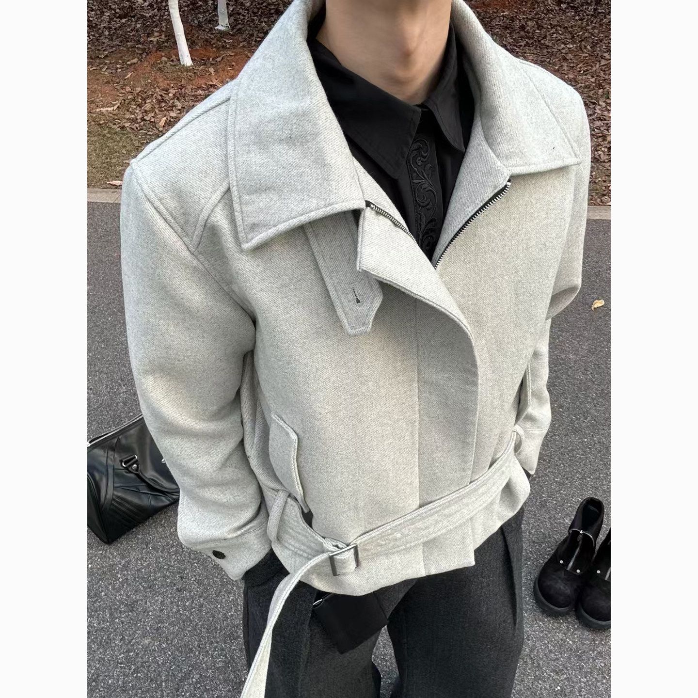 Woodworking Artisans - Wollmischung-Jacke für Herren in Grün, Handgefertigtes