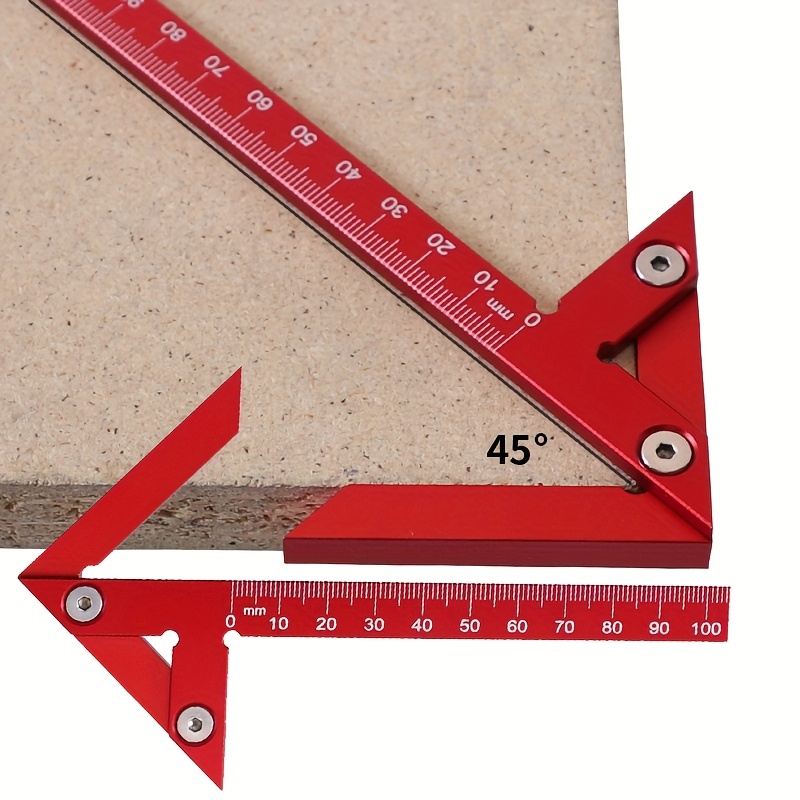 Woodworking Classes - Mittelpunktfinder-Linienmesser 45/90 Grad Winkelmarkierungslineal, Holzbearbeitungs-Winkellineal, Zimmermanns-Mess-