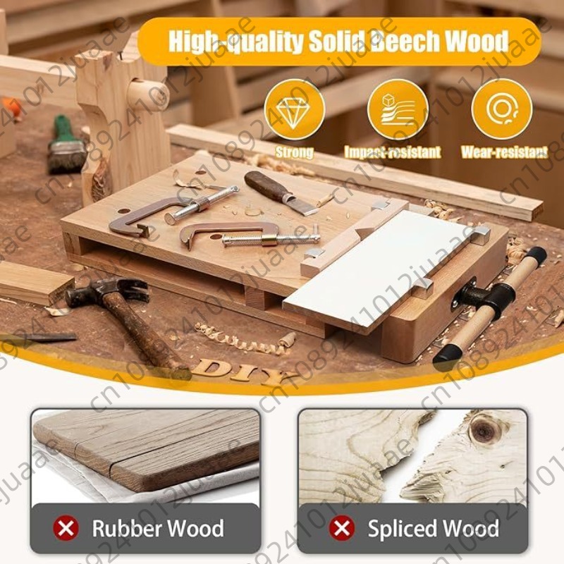 Woodworking Bench Vise - Hartholzbank, Desktop-Holzbearbeitungsbank, Holzbearbeitungsbank mit Klemmung und