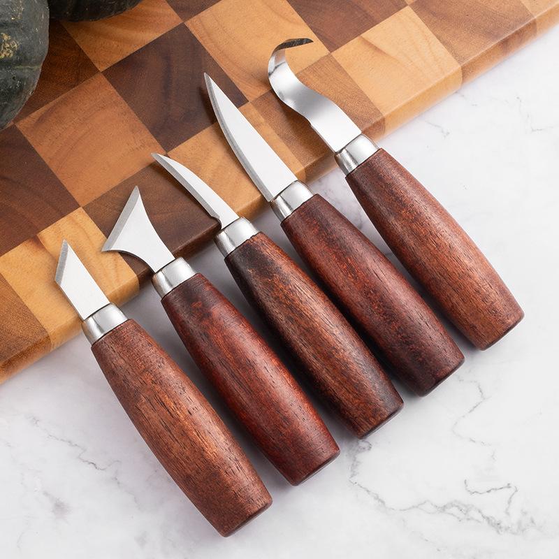 Woodworking Hand Tools - 5-teiliges Holzschnitz-Meißel-Set - Professionelle Holzbearbeitungs-Schneidwerkzeuge für