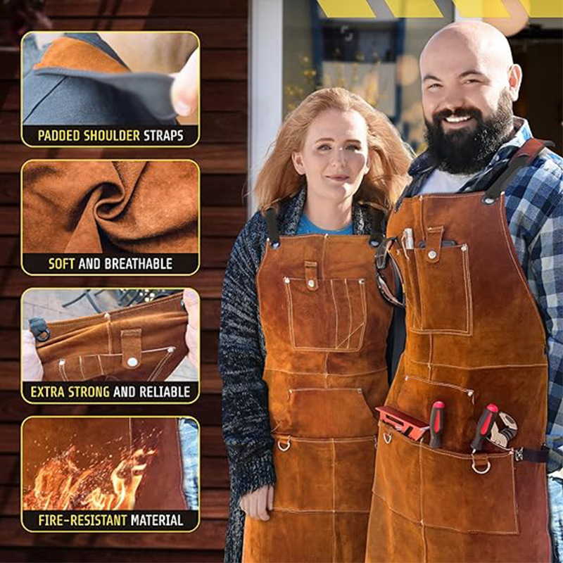 Woodworking Apron - Flammhemmende und wasserdichte Schürze, doppelseitiges Fleece,