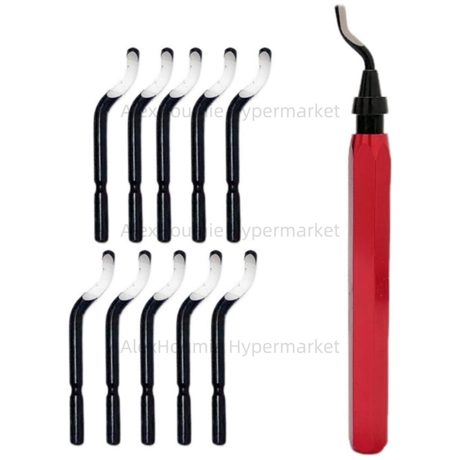 Woodworking Class - RB1000 Grat-Entgratungswerkzeug-Set mit Metallgriff und 10-teiligem