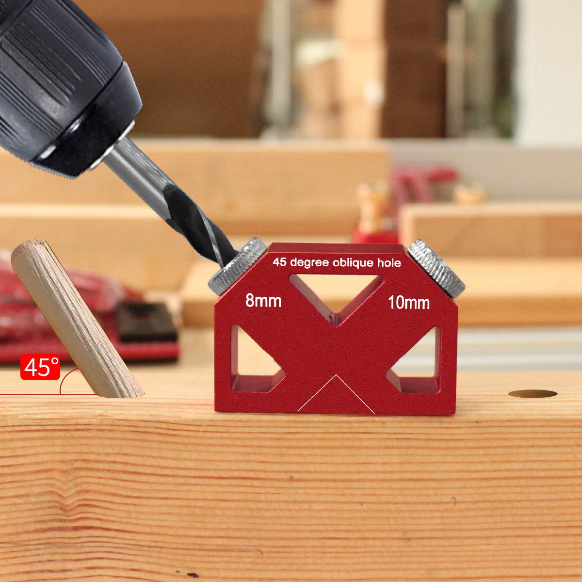 Woodworking Hacks - 45 ° Winkel Schräg Loch Bohren