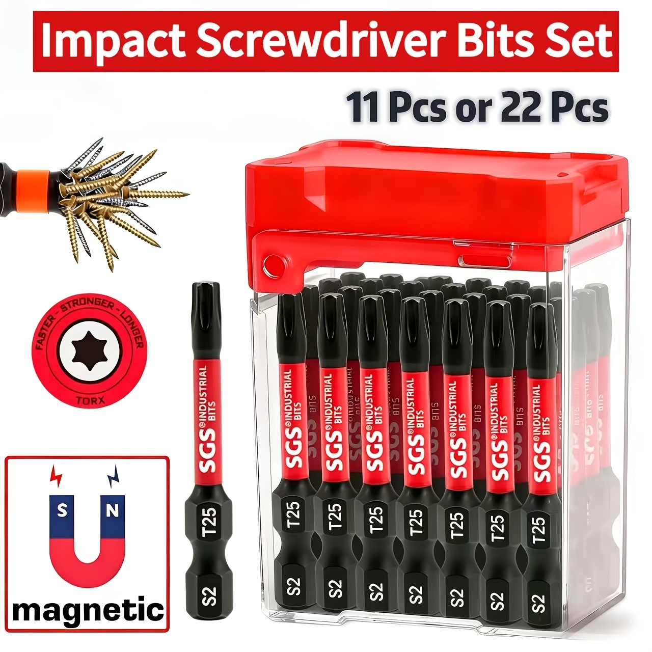 Woodworking Asmr - 11/22-teiliges T25 Torx Magnet-Schraubendreher-Bit-Set, 50 mm