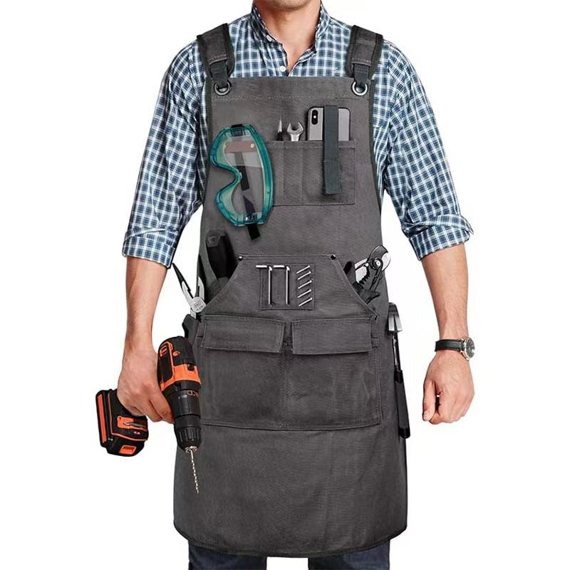 Woodworking Apron - Holzbearbeitungsschürzen mit verstellbaren Kreuzgurten, strapazierfähige Schürze