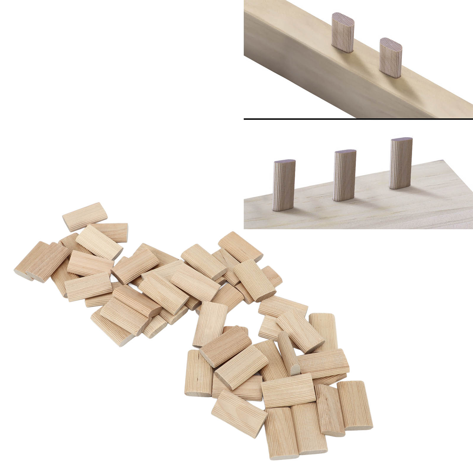 Woodworking Domino - 50 Stück Domino-Dübel aus Buchenholz 8x40mm,