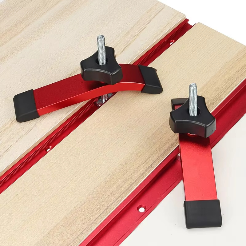 Woodworking Man - 1/2 Stück Schnellspann-Klemme aus Aluminium, Pressplatte