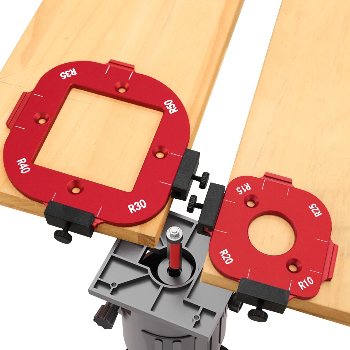 Woodworking Classes - Holzbearbeitungs-Frässchablonen für Eckradius, 4-in-1 Bogen-Eckvorrichtung, R10-R50