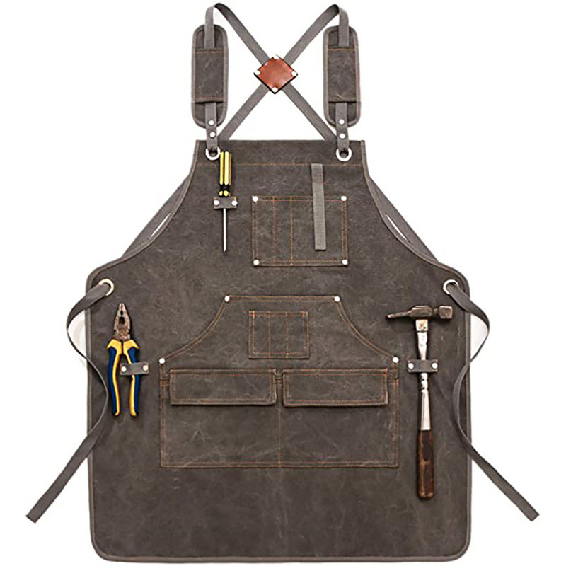 Woodworking Apron - Einfache Verstärkte Leinenschürze mit Individuellem Logo