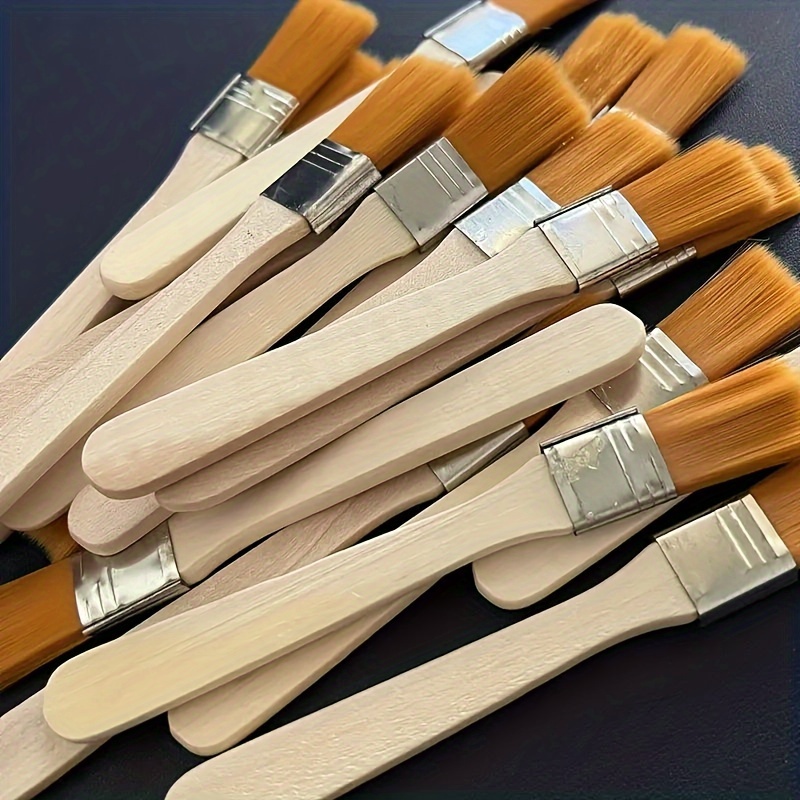 Woodworking Oil - 10-teiliger Pinsel mit Holzgriff und Nylonborsten