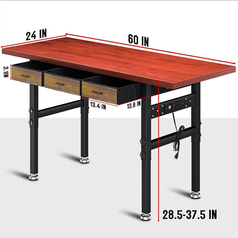 60 Zoll höhenverstellbarer Arb – Workbench Woodworking Bewertung und Preis