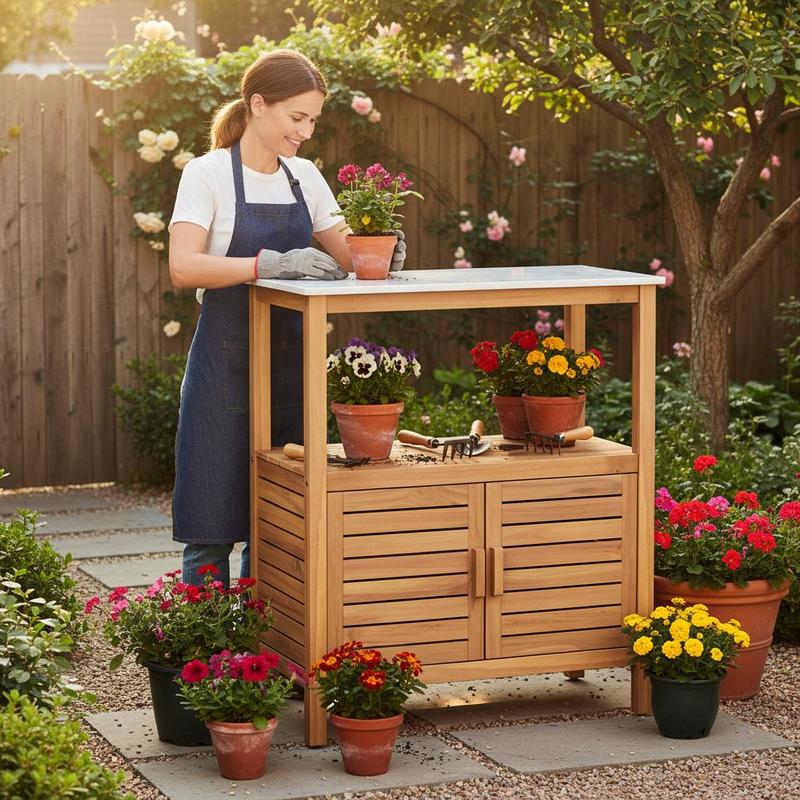 Outdoor-Pflanztisch aus Akazie – Workbench Woodworking Bewertung und Preis