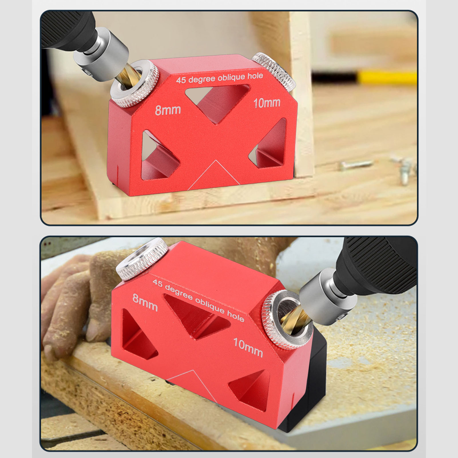 45 °   Winkelbohrlehre aus Alu – Woodworking Hacks Bewertung und Preis