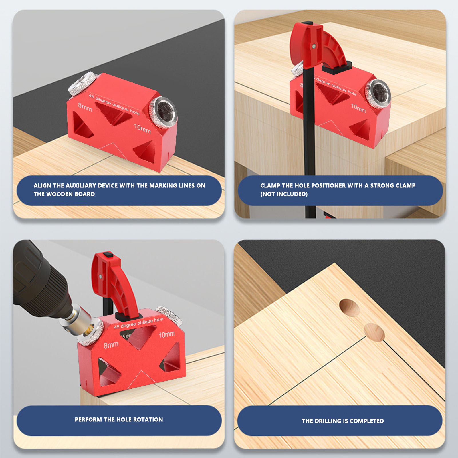 45 °   Winkelbohrlehre aus Alu – Woodworking Hacks Bewertung und Preis